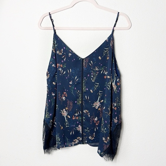 Maeve Anthropologie Floral Tank Top with lace details spaghetti straps size XS - Picture 2 of 10